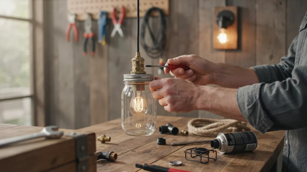 DIY Industrial Farmhouse Lighting Ideas