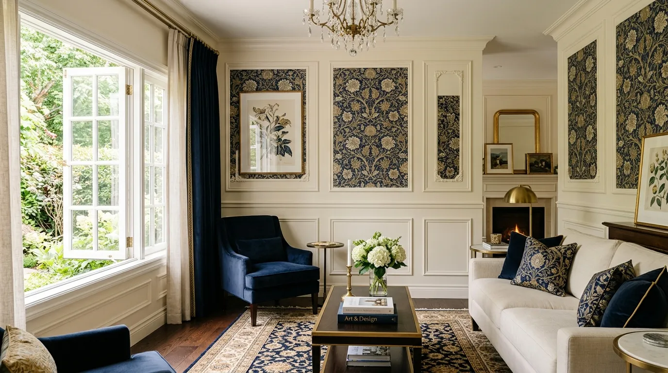 How to easily wallpaper inside picture frame molding