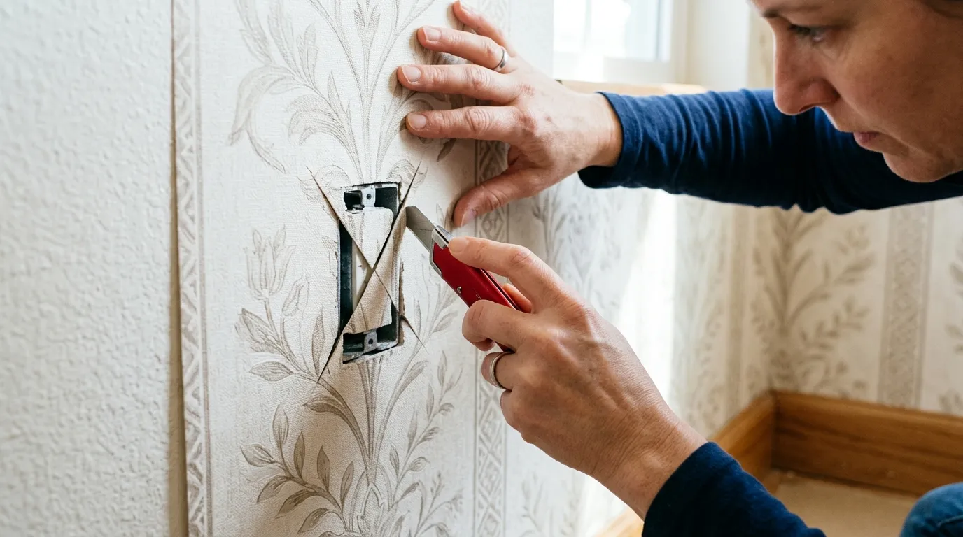 How to easily wallpaper inside picture frame molding
