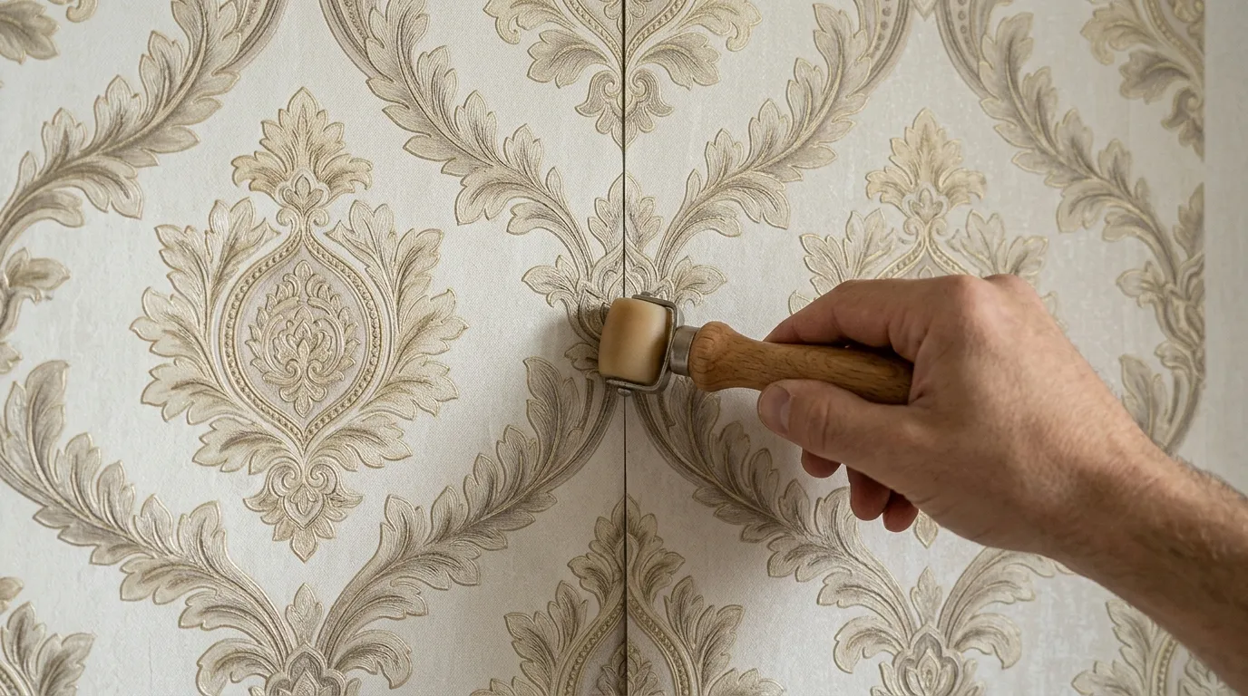 How to easily wallpaper inside picture frame molding