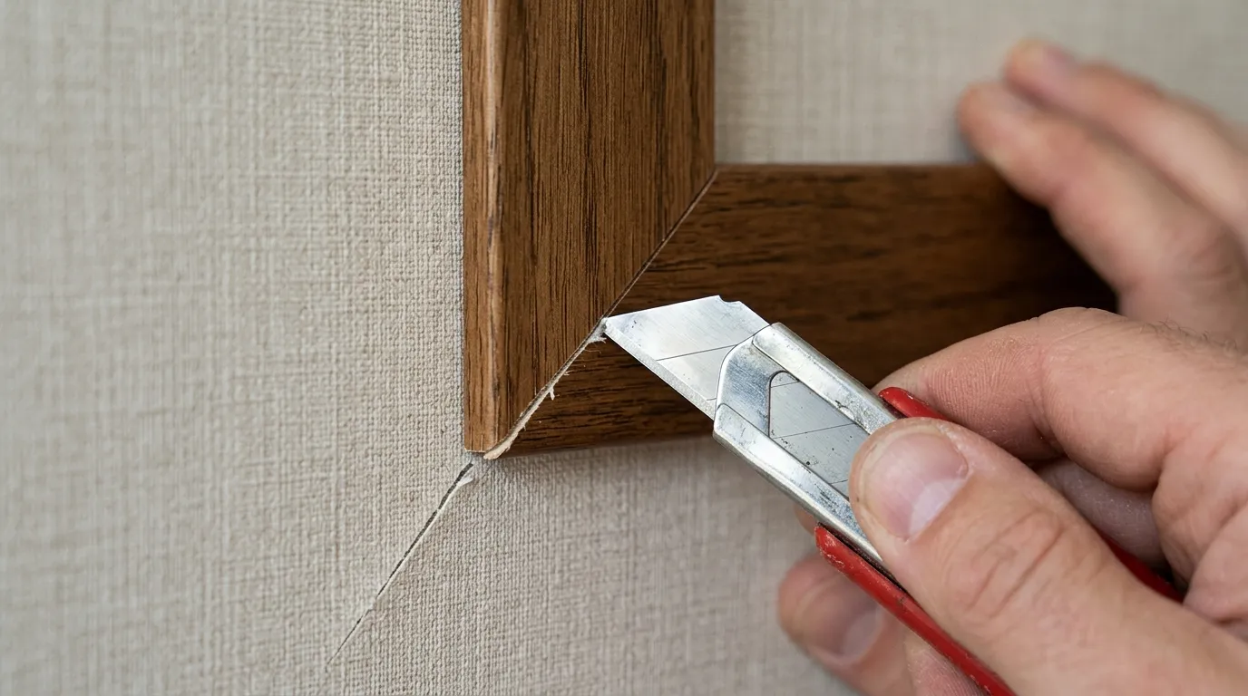 How to easily wallpaper inside picture frame molding