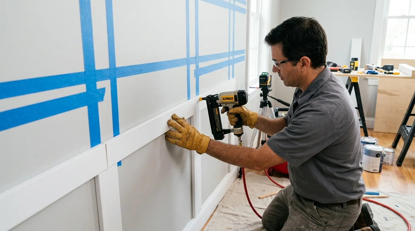 Traditional Grid Molding Wall: DIY Step-by-Step Guide