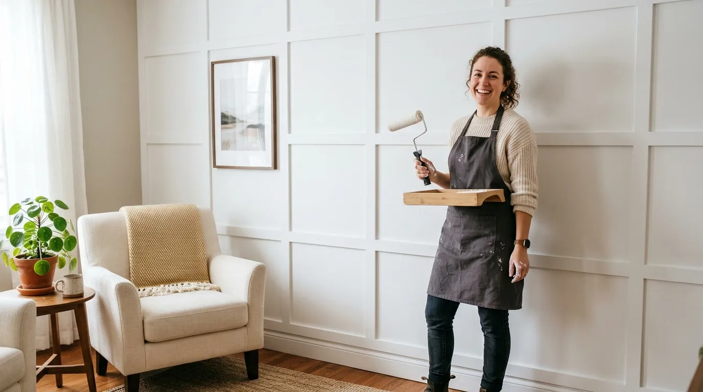 Traditional Grid Molding Wall: DIY Step-by-Step Guide