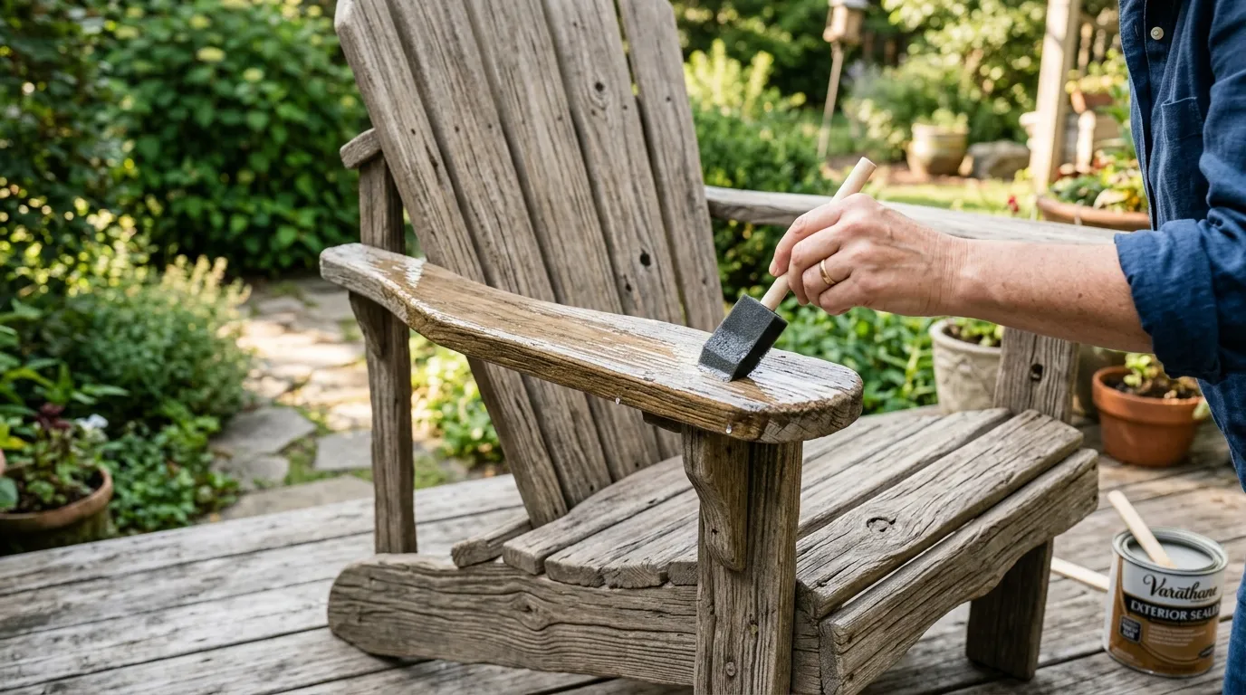 Easy DIY Faux Driftwood Finish for Outdoor Furniture
