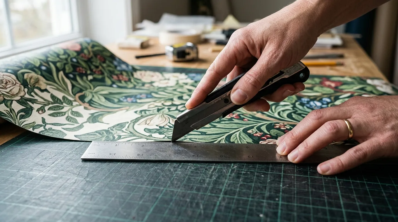 How to easily wallpaper inside picture frame molding