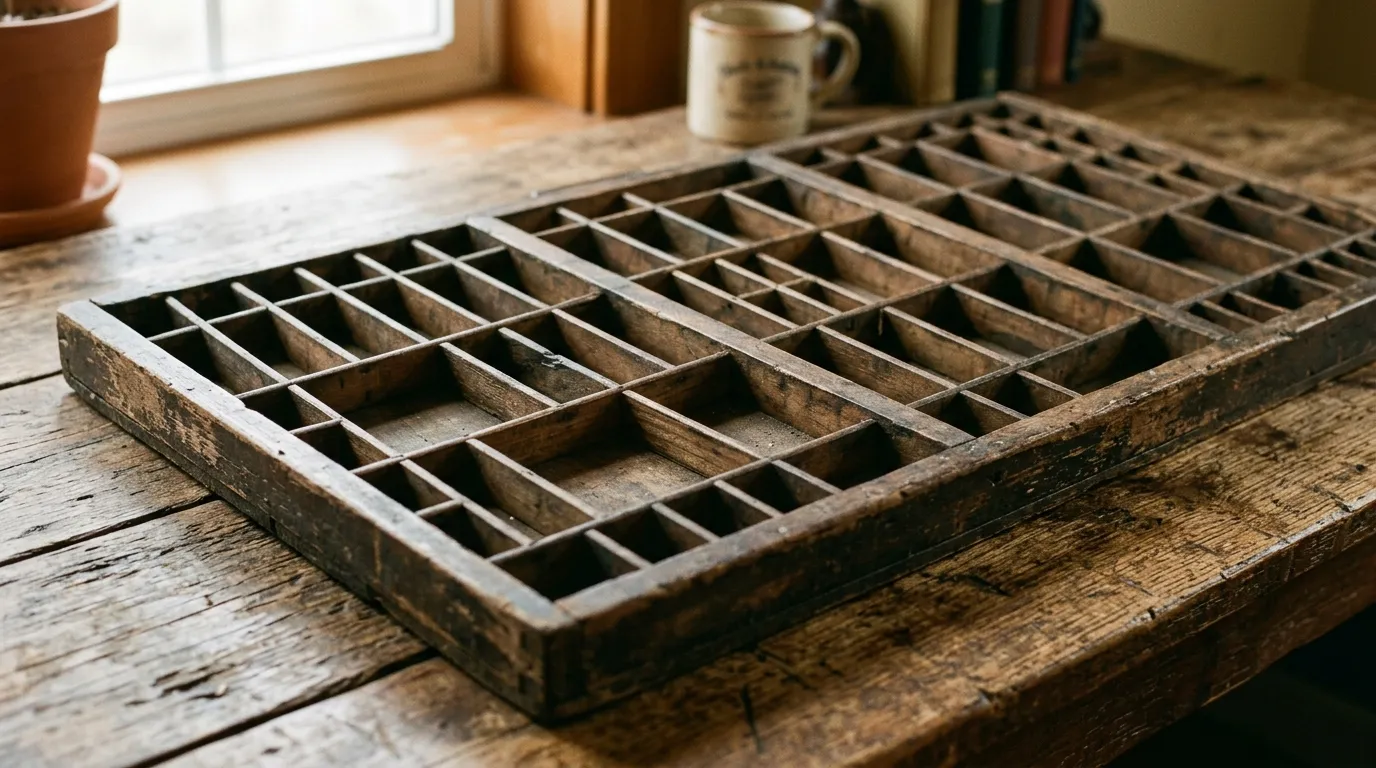 Vintage Printer's Tray Decor: Timeless Display Ideas