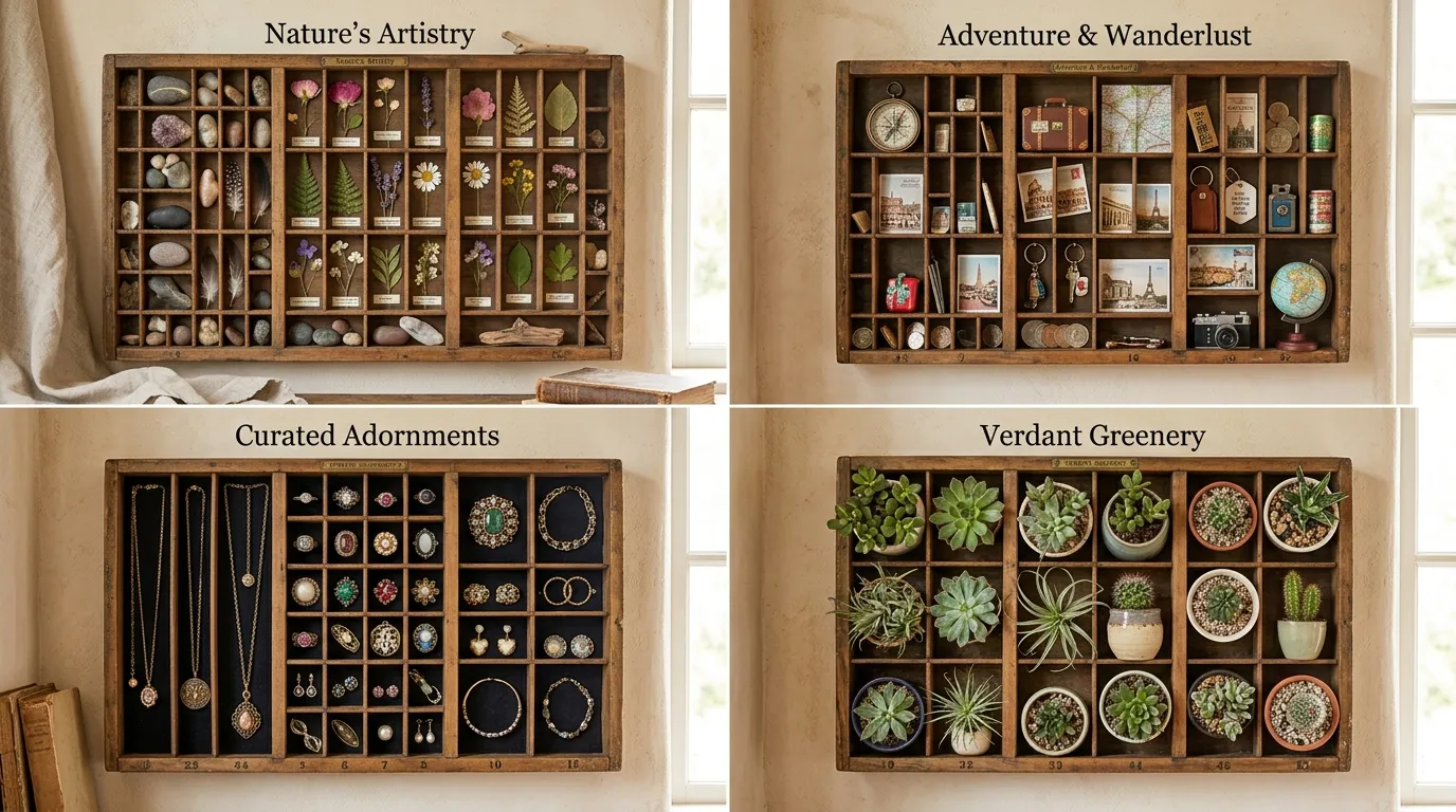 Vintage Printer's Tray Decor: Timeless Display Ideas