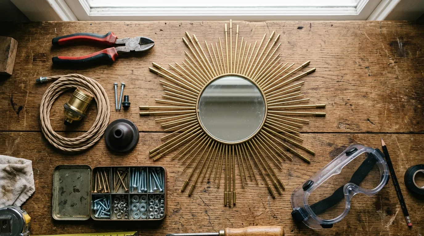 DIY Sunburst Mirror Ceiling Light: Step-by-Step Guide