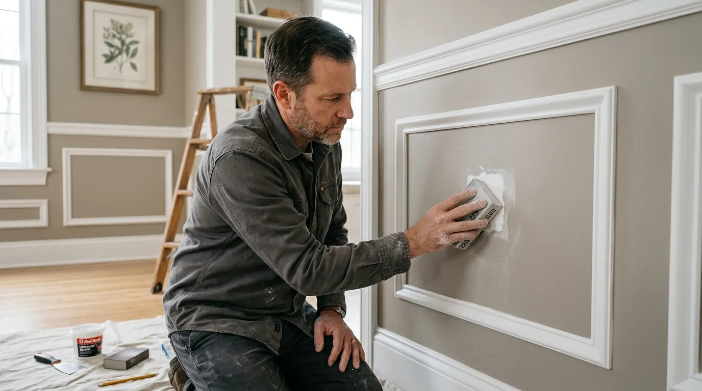 How to easily wallpaper inside picture frame molding