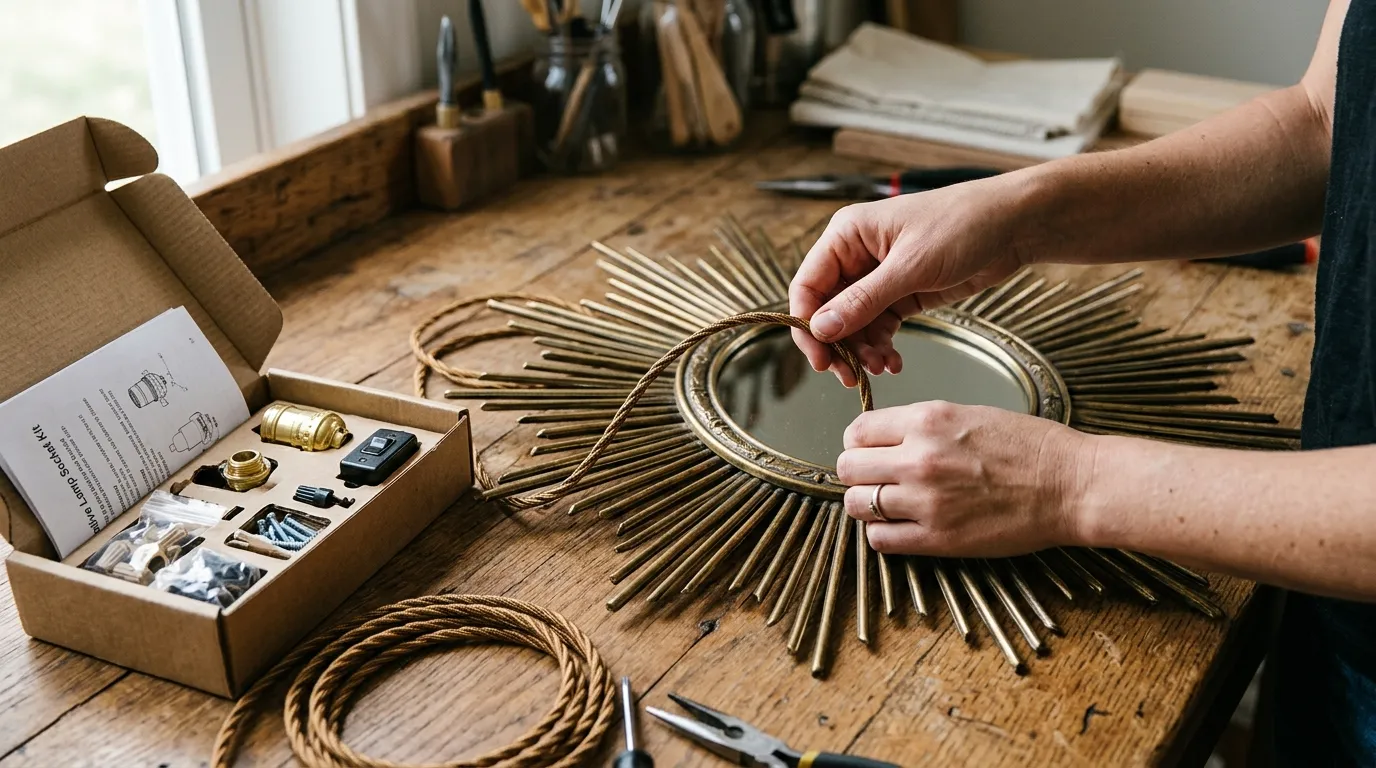 DIY Sunburst Mirror Ceiling Light: Step-by-Step Guide