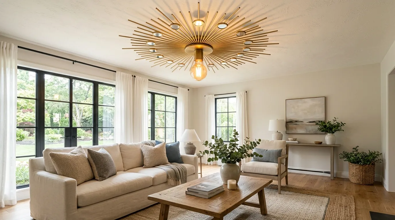 DIY Sunburst Mirror Ceiling Light: Step-by-Step Guide