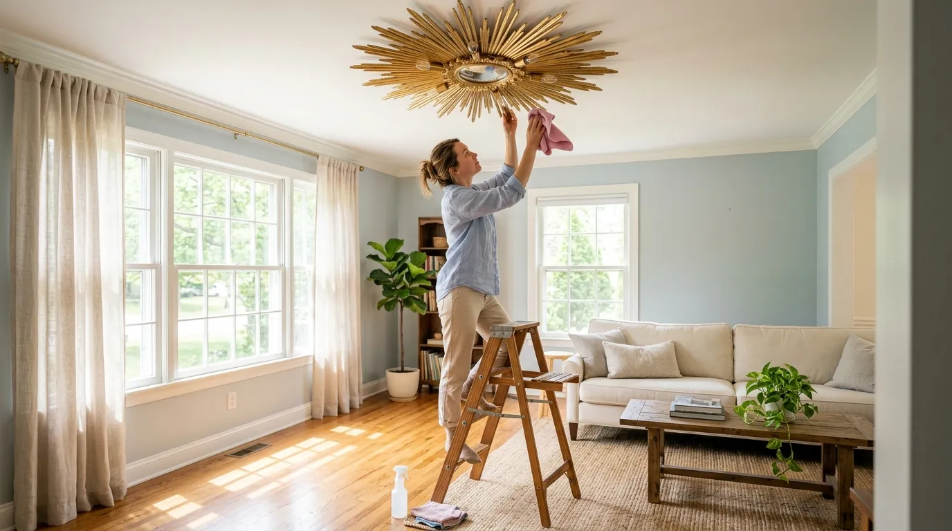 DIY Sunburst Mirror Ceiling Light: Step-by-Step Guide