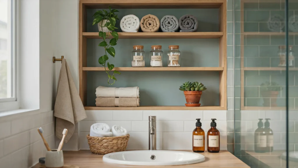 How Can You Add Open Shelving to a Small Bathroom