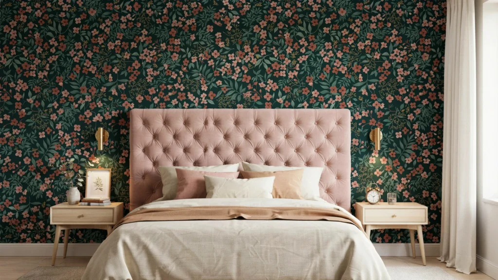 How Do Wallpaper and Accent Walls Pair With an Upholstered Headboard