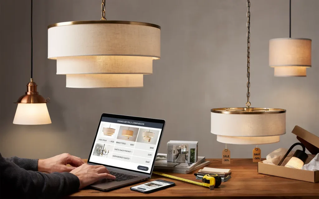 How can I find great deals on shaded chandeliers