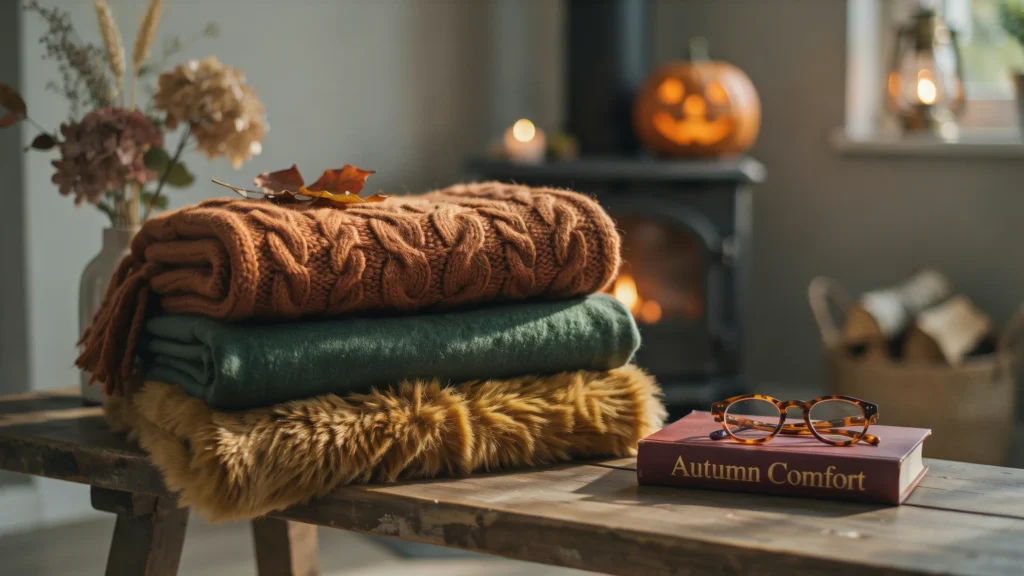 How can cozy textiles transform a room for fall