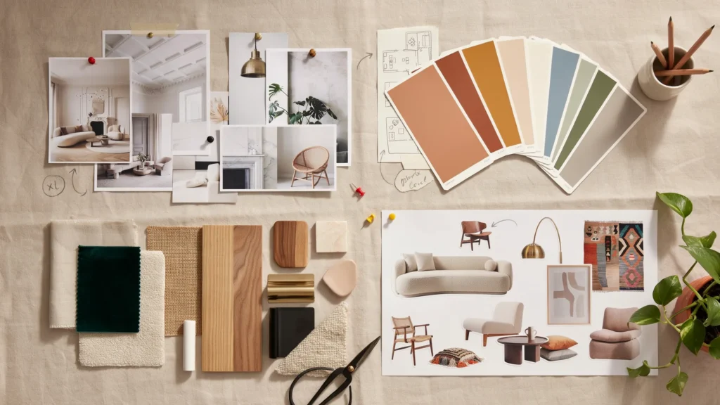 How do you build a mood board for room design