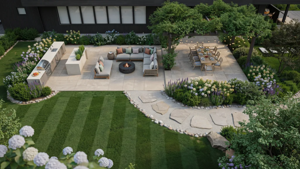 How do you create good flow in an outdoor space