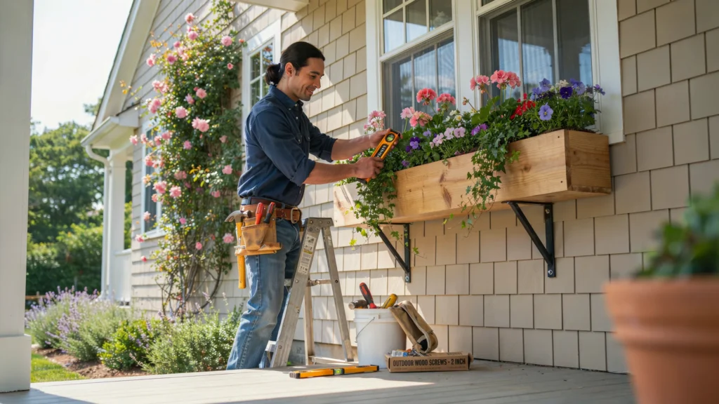 How do you mount a window box safely