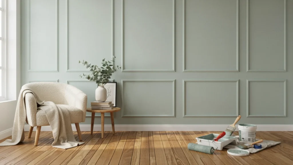 How do you paint and finish a grid molding wall
