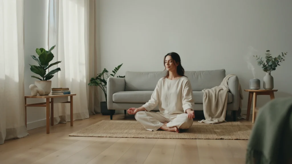 How does organization help create a calmer living environment