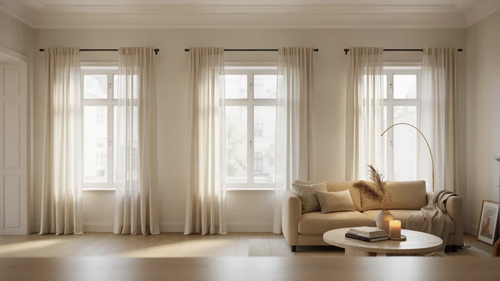 How high should you hang curtains