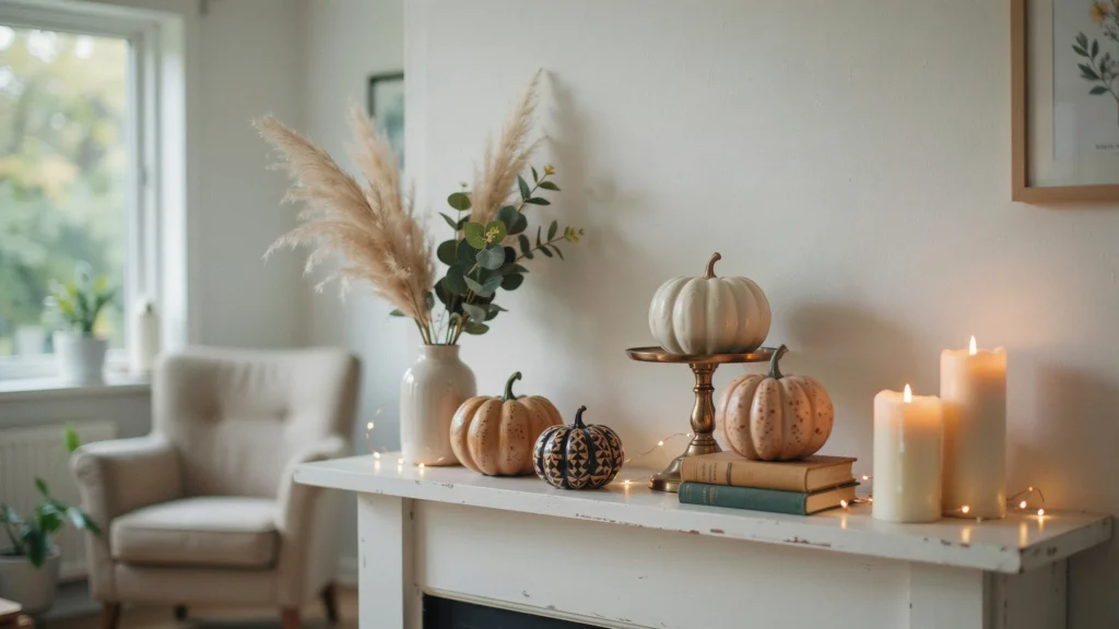 How should you display modern painted pumpkins