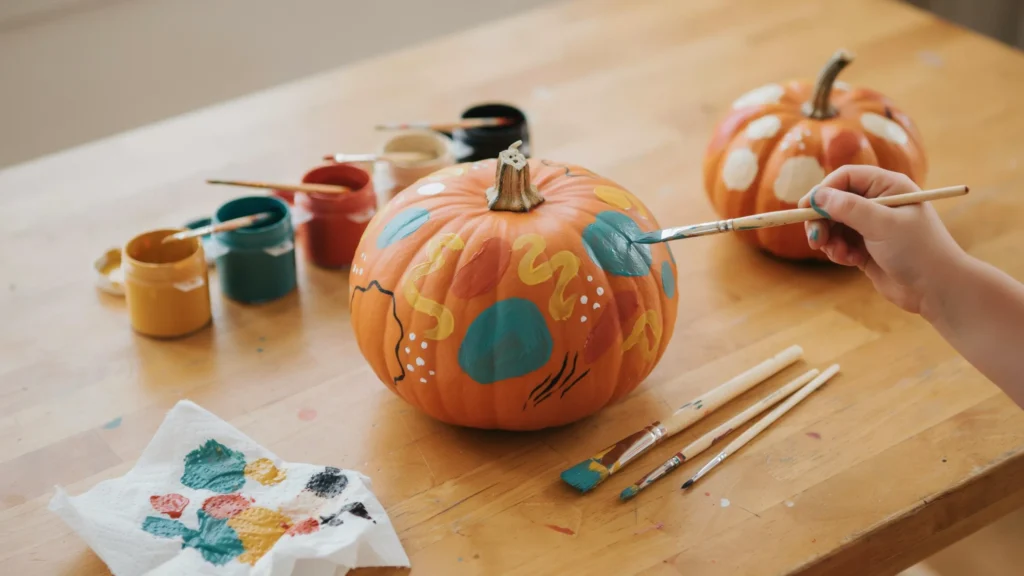 Method 5 How do you paint a bold abstract pumpkin