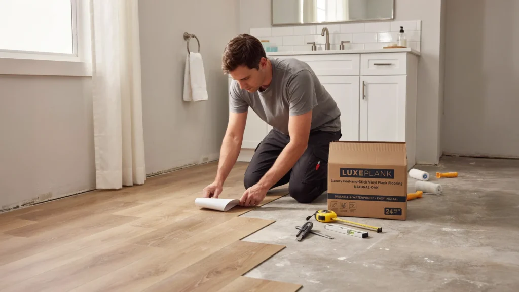 What are the most affordable and DIY-friendly bathroom flooring options