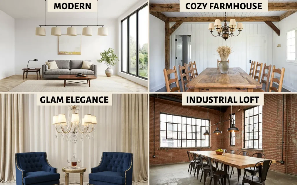 What design styles work best for shaded chandeliers