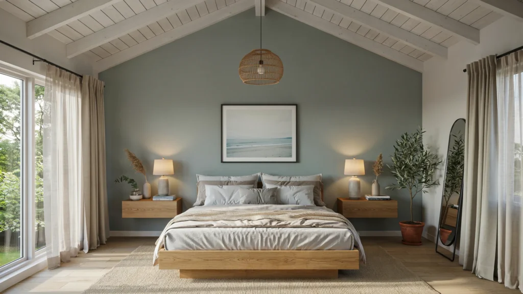What does floating furniture mean in a small bedroom