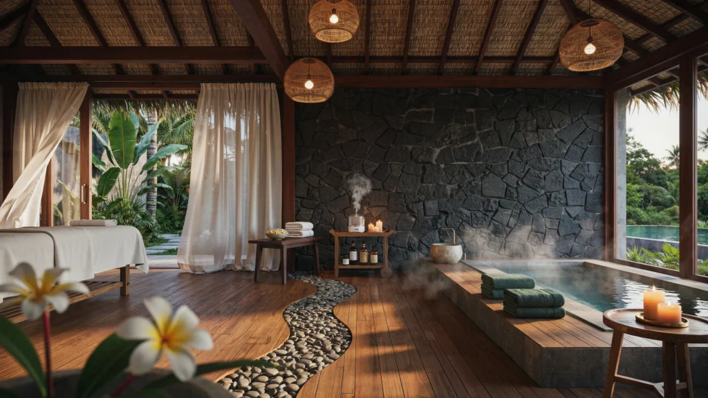 What elements belong in a spa-like sanctuary cabana