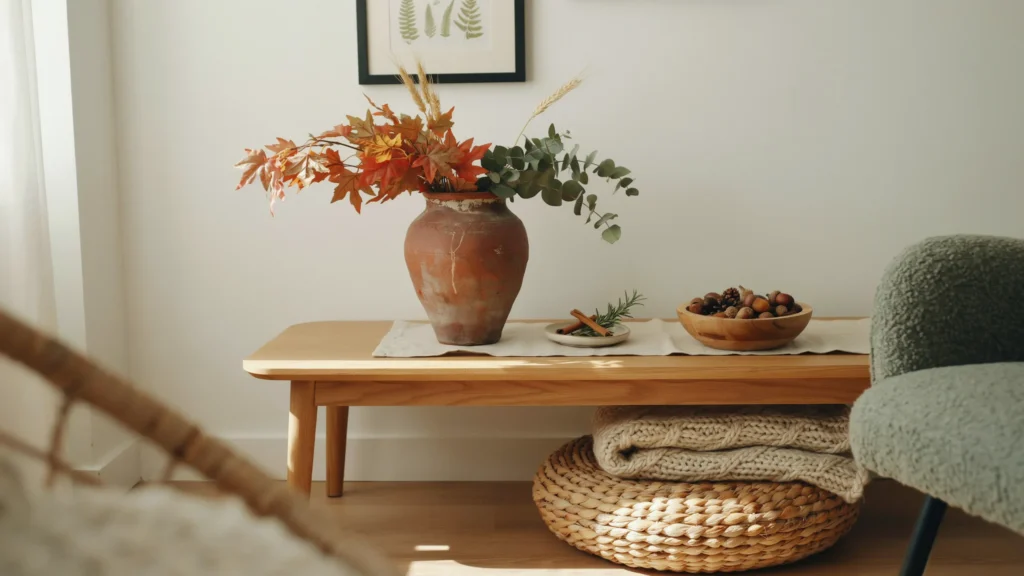 What nature-inspired accents work for fall decorating