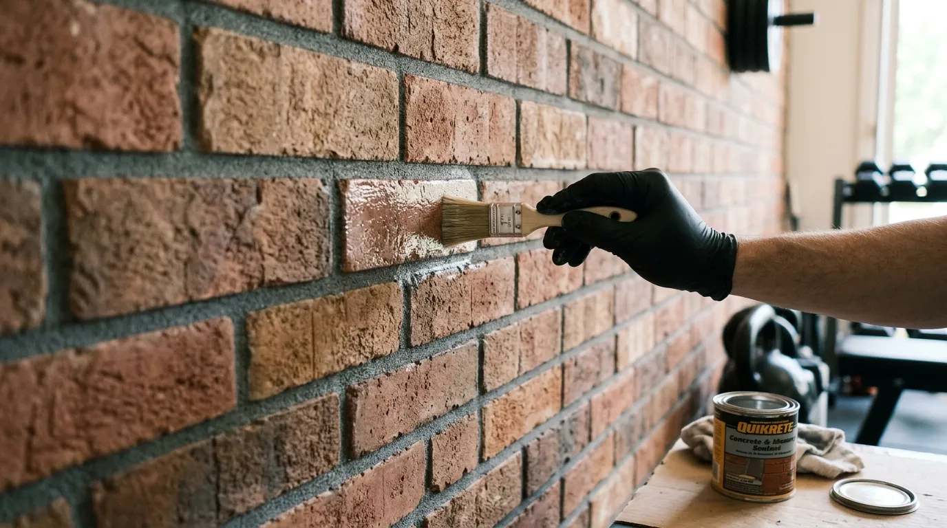 Budget Faux Brick Walls for Your Home Gym Shed