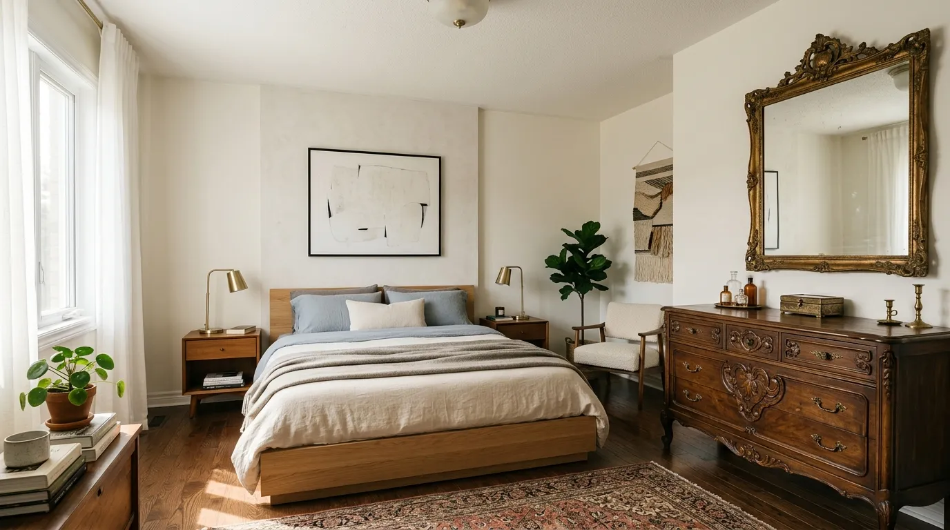 Moody Modern Vintage Bedroom Transformation Guide