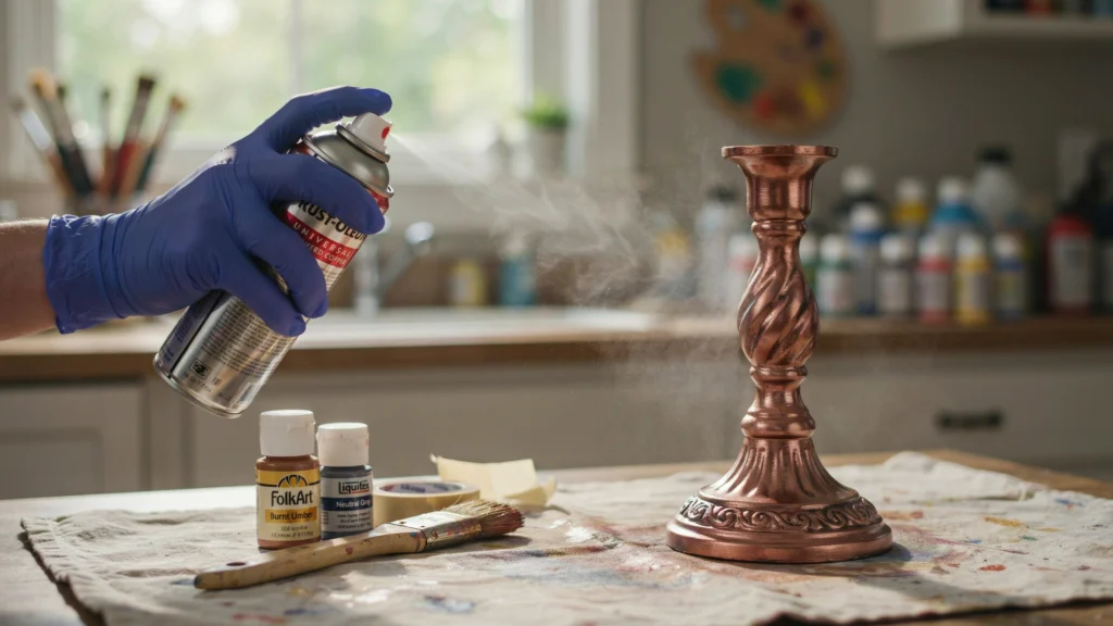 Alternative Method Spray Paint Faux Rust Technique