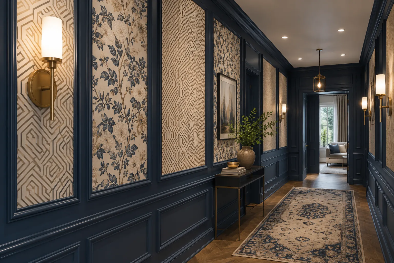 How to easily wallpaper inside picture frame molding
