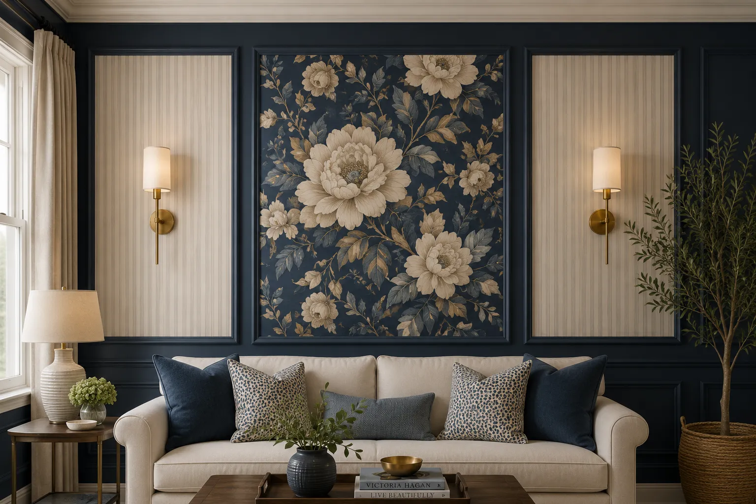 How to easily wallpaper inside picture frame molding