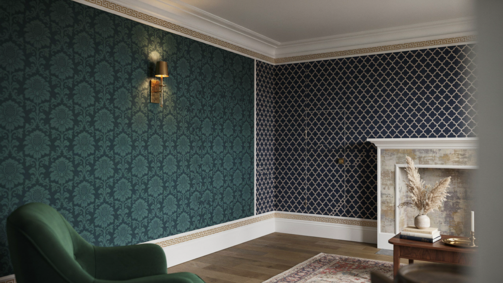 Creative Ways to Style Wallpaper Inside Picture Frame Molding