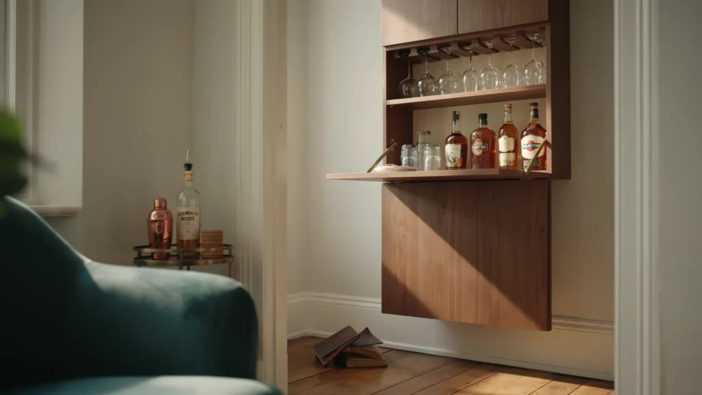 Fold-Down Corner Cabinet