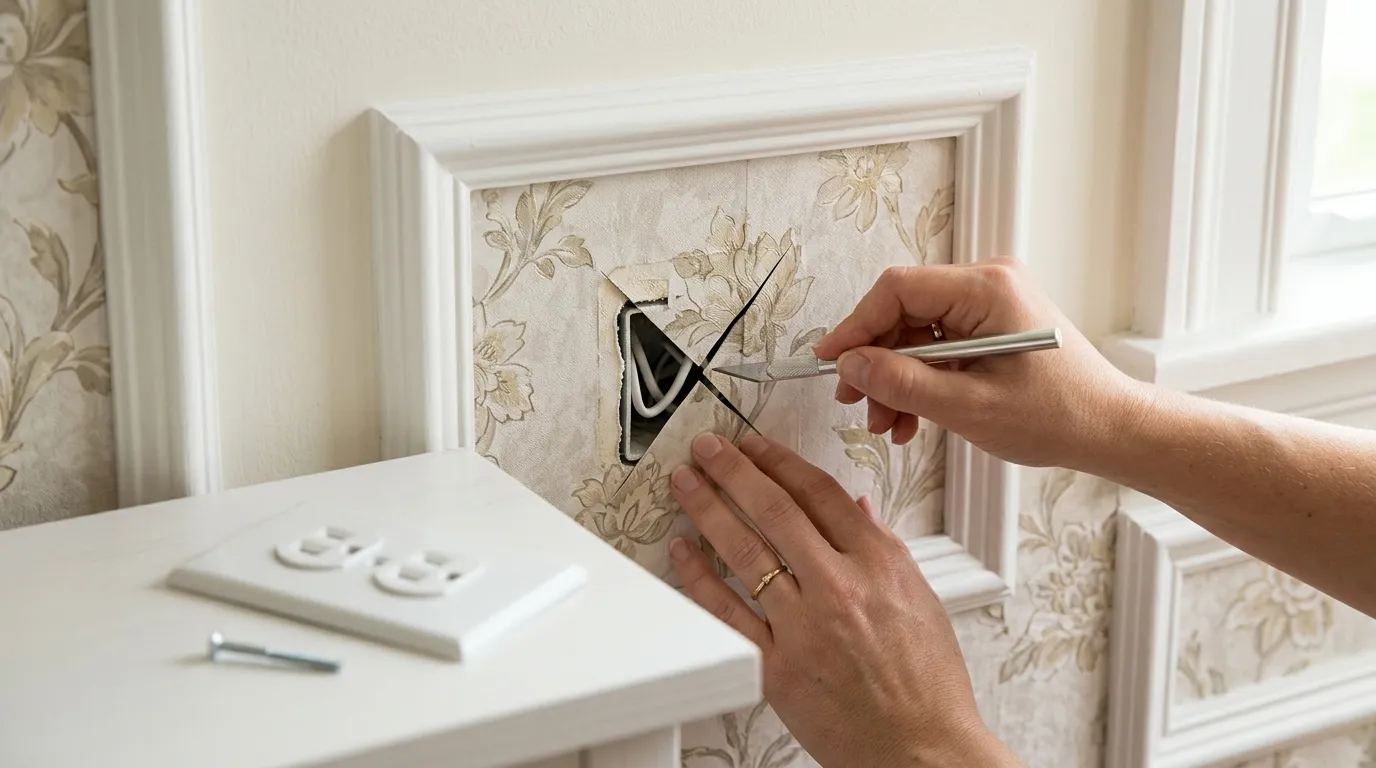 How to easily wallpaper inside picture frame molding