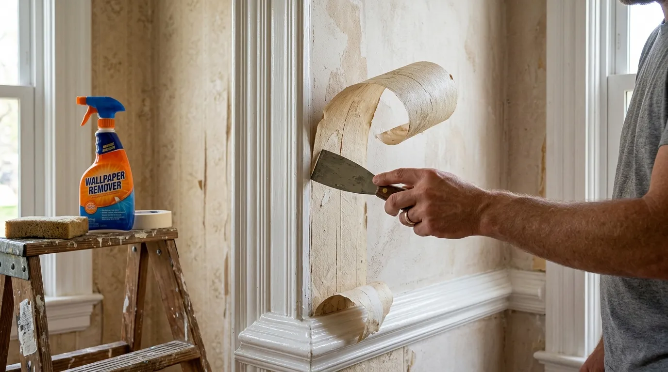 How to easily wallpaper inside picture frame molding