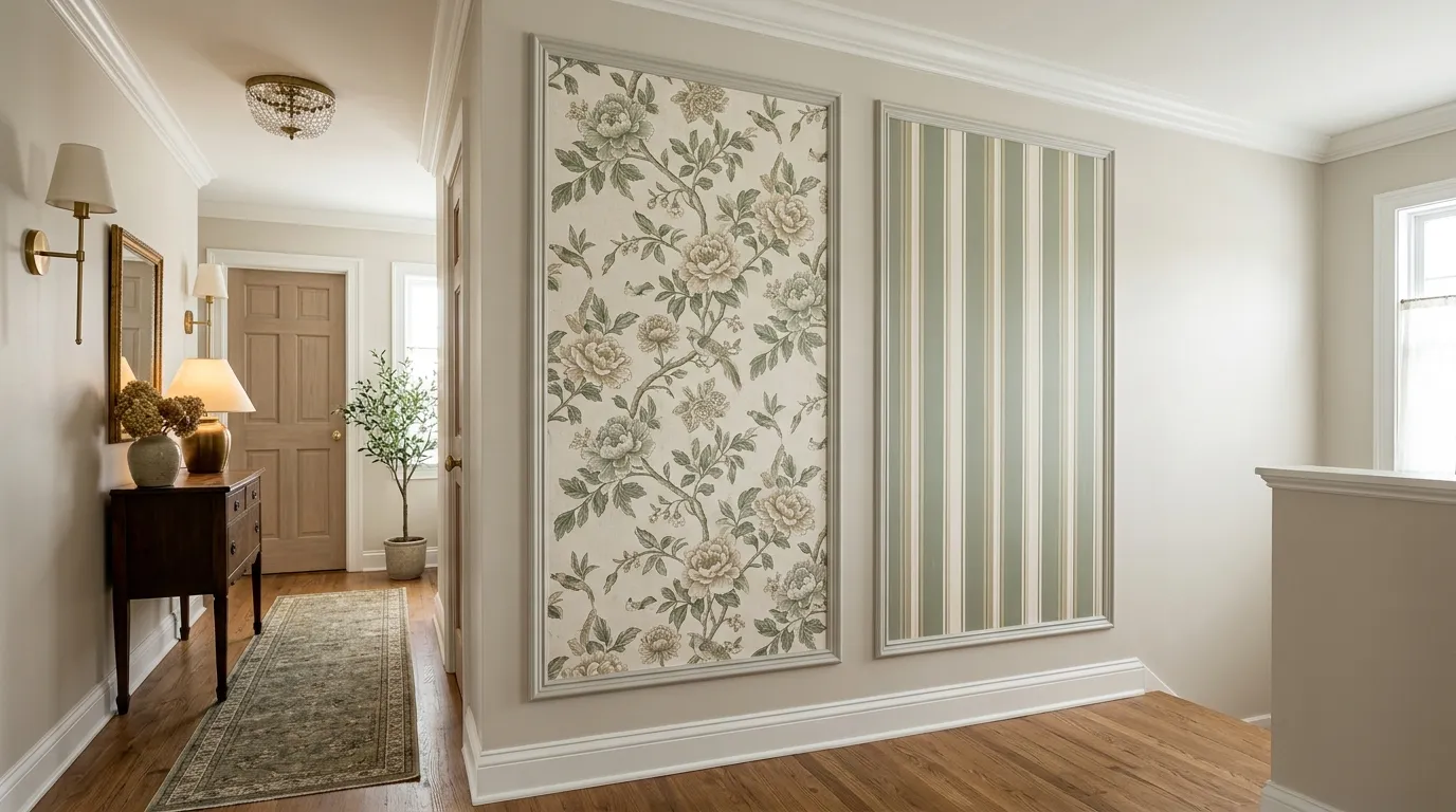 How to easily wallpaper inside picture frame molding