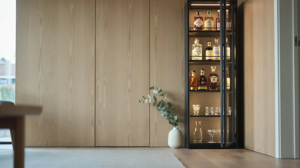 Glass-Front Corner Cabinet