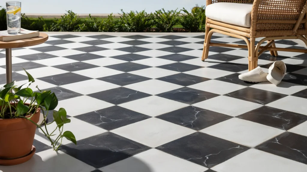 Hand-Paint a Faux Marble Patio Floor