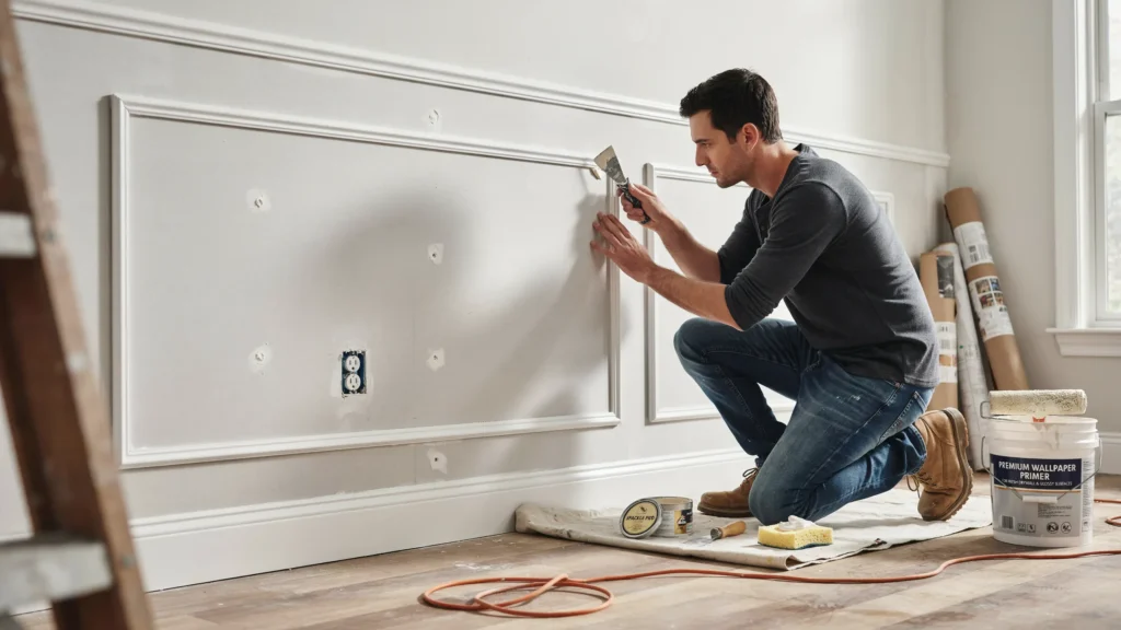 How Do You Prepare Your Walls Before Wallpapering Inside Picture Frame Molding
