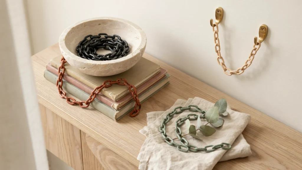 How can you style a decorative clay chain at home