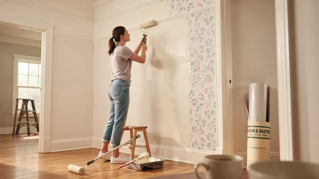 How do you apply wallpaper adhesive