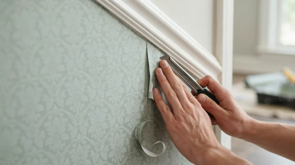 How do you wallpaper corners and edges inside molding