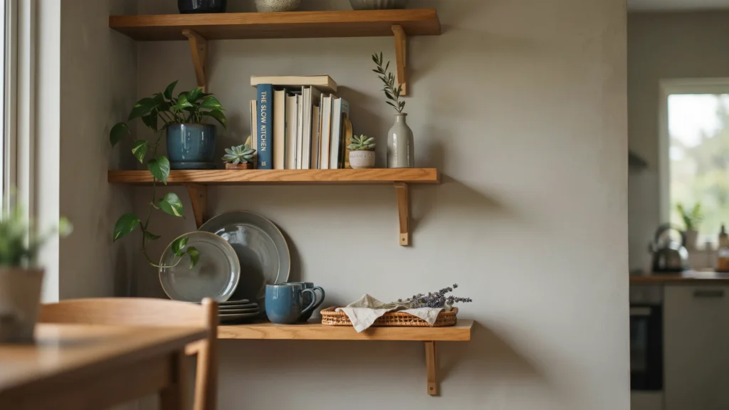 Install Open Shelving Instead of Bulky Cabinets